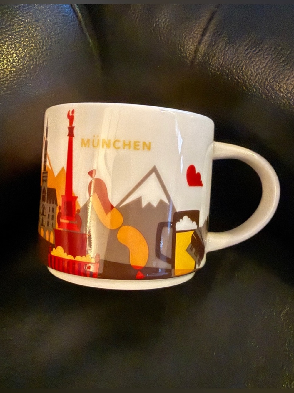 Starbucks rare You are here Munchen mug 14oz White Brown Yellow